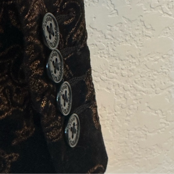 Ralph Lauren Black Gold Velvet Paisley Blazer Size 4 Small Quiet Luxury Glamour - Picture 6 of 11